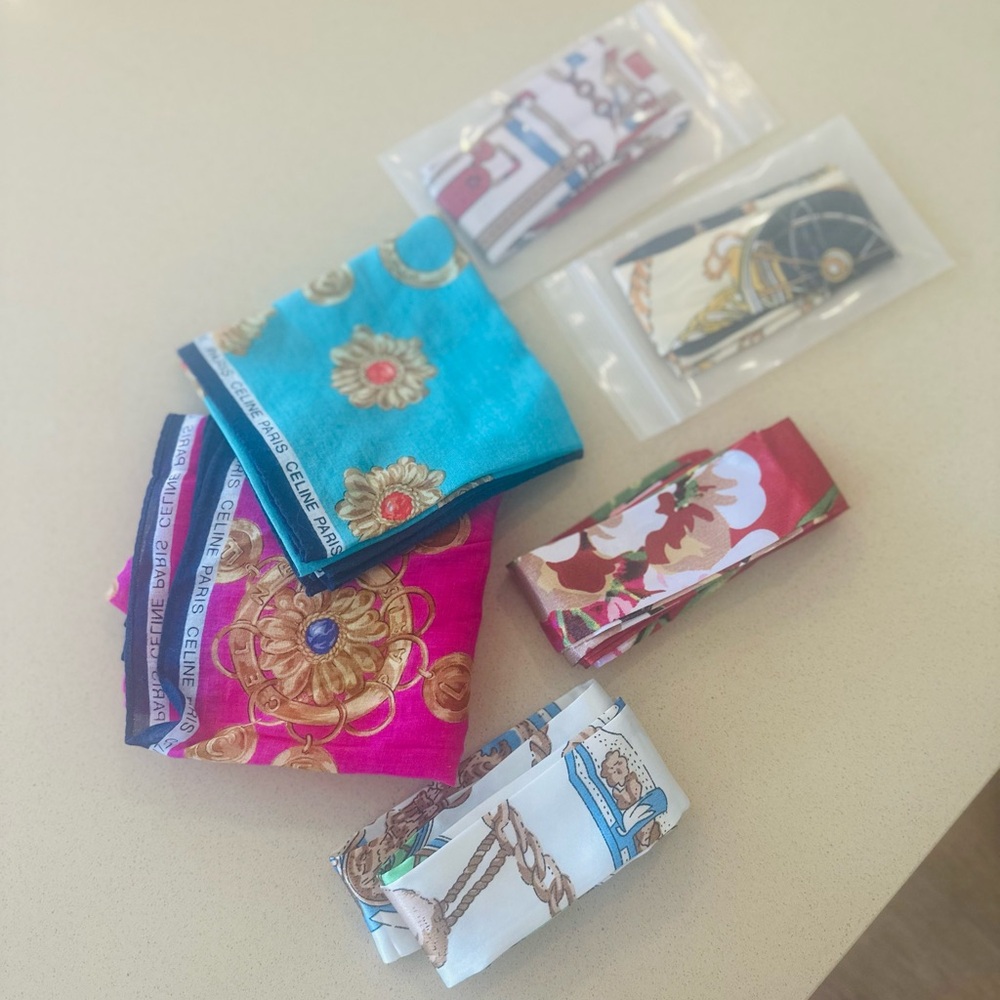 Celine Women's Pink and Blue Handkerchief Set - Picture 2 of 5